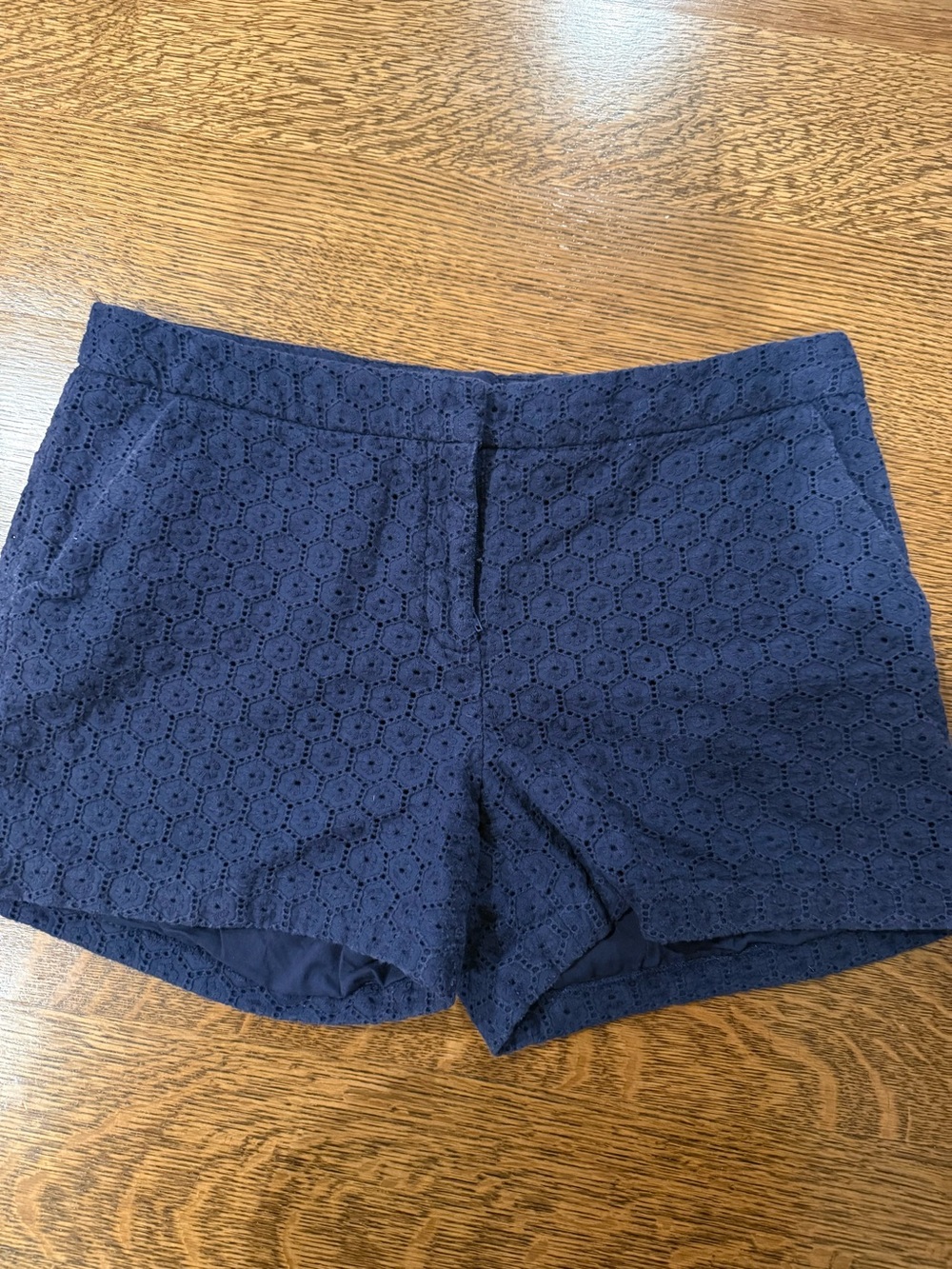 Women’s Navy Eyelet Lace Shorts